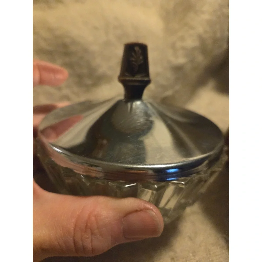 Vintage kromex serving tray/candy dish Set Of Two. Cottagecore Granny Trinket